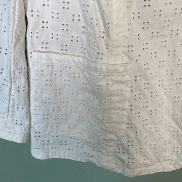 Talbots One Button Eyelet Blazer White plus size 16 - Picture 3 of 8